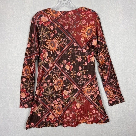 Soft Surroundings Tunic Top Sz XS Alisanna Multicolor Floral Long Sleeve - Picture 11 of 11